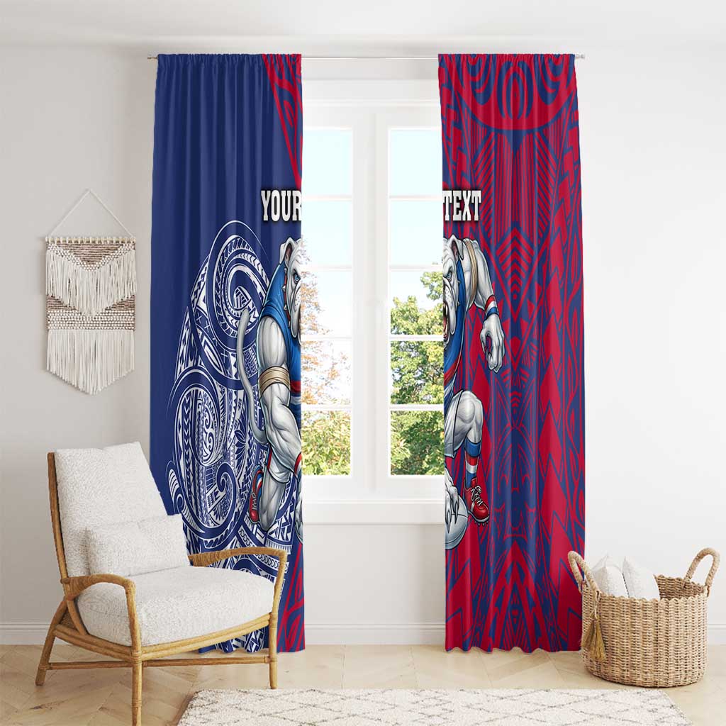 Personalised Western Bulldogs Mascot Window Curtain Polynesian Tribal Pattern Bold Bulldog Football
