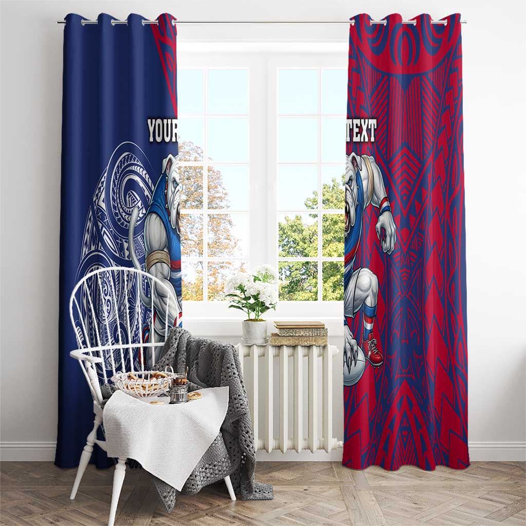 Personalised Western Bulldogs Mascot Window Curtain Polynesian Tribal Pattern Bold Bulldog Football