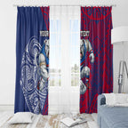 Personalised Western Bulldogs Mascot Window Curtain Polynesian Tribal Pattern Bold Bulldog Football