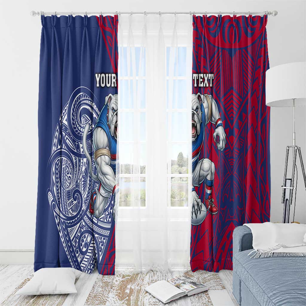 Personalised Western Bulldogs Mascot Window Curtain Polynesian Tribal Pattern Bold Bulldog Football