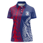 Personalised Western Bulldogs Mascot Women Polo Shirt Polynesian Tribal Pattern Bold Bulldog Football
