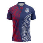 Personalised Western Bulldogs Mascot Zipper Polo Shirt Polynesian Tribal Pattern Bold Bulldog Football