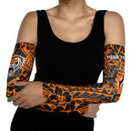 Personalized Wests Tigers Rugby Arm Sleeves Polynesian Tribal Tiger Warrior - Orange Black Art