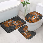 Personalized Wests Tigers Rugby Bathroom Set Polynesian Tribal Tiger Warrior - Orange Black Art