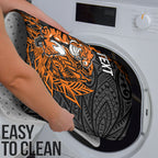 Personalized Wests Tigers Rugby Bathroom Set Polynesian Tribal Tiger Warrior - Orange Black Art