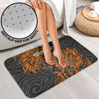 Personalized Wests Tigers Rugby Bathroom Set Polynesian Tribal Tiger Warrior - Orange Black Art