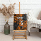 Personalized Wests Tigers Rugby Canvas Wall Art Polynesian Tribal Tiger Warrior - Orange Black Art