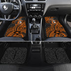 Personalized Wests Tigers Rugby Car Mats Polynesian Tribal Tiger Warrior - Orange Black Art