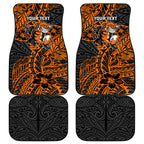 Personalized Wests Tigers Rugby Car Mats Polynesian Tribal Tiger Warrior - Orange Black Art