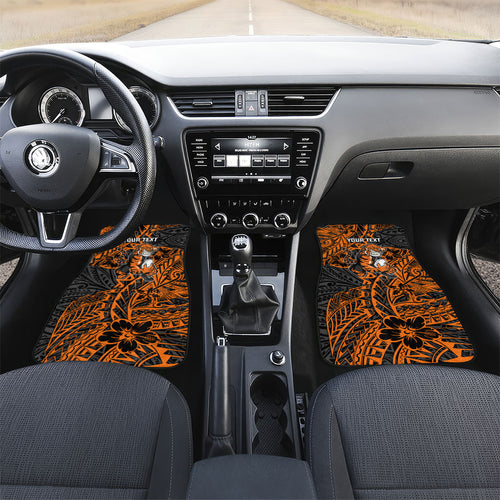 Personalized Wests Tigers Rugby Car Mats Polynesian Tribal Tiger Warrior - Orange Black Art