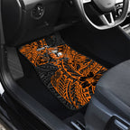Personalized Wests Tigers Rugby Car Mats Polynesian Tribal Tiger Warrior - Orange Black Art