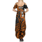 Personalized Wests Tigers Rugby Family Matching Summer Maxi Dress and Hawaiian Shirt Polynesian Tribal Tiger Warrior - Orange Black Art