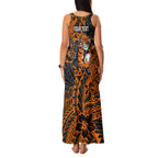 Personalized Wests Tigers Rugby Family Matching Tank Maxi Dress and Hawaiian Shirt Polynesian Tribal Tiger Warrior - Orange Black Art