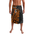 Personalized Wests Tigers Rugby Lavalava Polynesian Tribal Tiger Warrior - Orange Black Art
