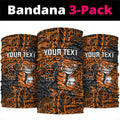Personalized Wests Tigers Rugby Neck Gaiter Polynesian Tribal Tiger Warrior - Orange Black Art