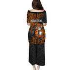 Personalized Wests Tigers Rugby Puletasi Polynesian Tribal Tiger Warrior - Orange Black Art