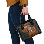 Personalized Wests Tigers Rugby Shoulder Handbag Polynesian Tribal Tiger Warrior - Orange Black Art