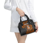 Personalized Wests Tigers Rugby Shoulder Handbag Polynesian Tribal Tiger Warrior - Orange Black Art