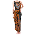 Personalized Wests Tigers Rugby Tank Maxi Dress Polynesian Tribal Tiger Warrior - Orange Black Art