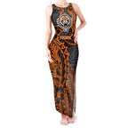 Personalized Wests Tigers Rugby Tank Maxi Dress Polynesian Tribal Tiger Warrior - Orange Black Art