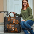 Personalized Wests Tigers Rugby Travel Bag Polynesian Tribal Tiger Warrior - Orange Black Art