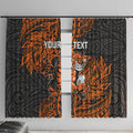 Personalized Wests Tigers Rugby Window Curtain Polynesian Tribal Tiger Warrior - Orange Black Art