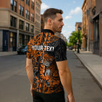 Personalized Wests Tigers Rugby Zipper Polo Shirt Polynesian Tribal Tiger Warrior - Orange Black Art