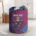 Custom Western Bulldogs Mascot Laundry Basket Polynesian Tribal Swirl Dynamic - Bulldog Football