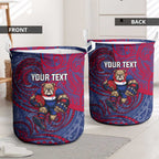 Custom Western Bulldogs Mascot Laundry Basket Polynesian Tribal Swirl Dynamic - Bulldog Football