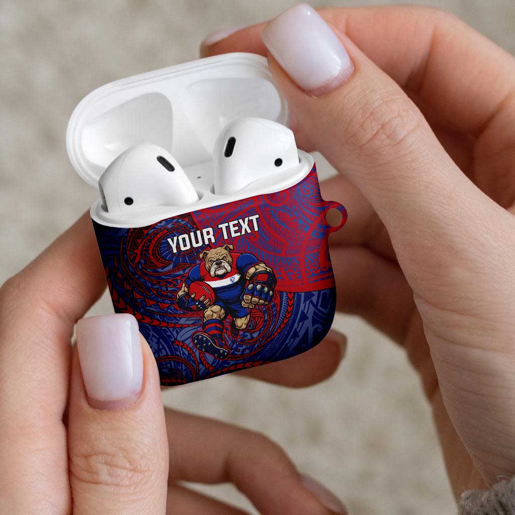 Custom Western Bulldogs Mascot AirPods Case Polynesian Tribal Swirl Dynamic - Bulldog Football