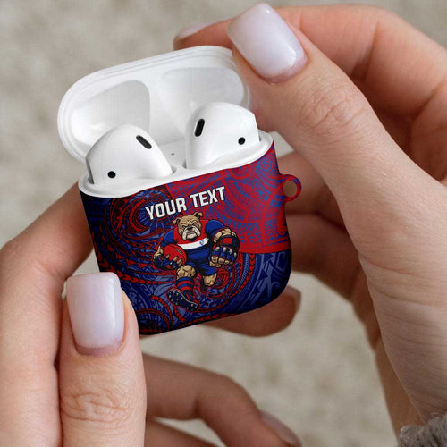 Custom Western Bulldogs Mascot AirPods Case Polynesian Tribal Swirl Dynamic - Bulldog Football
