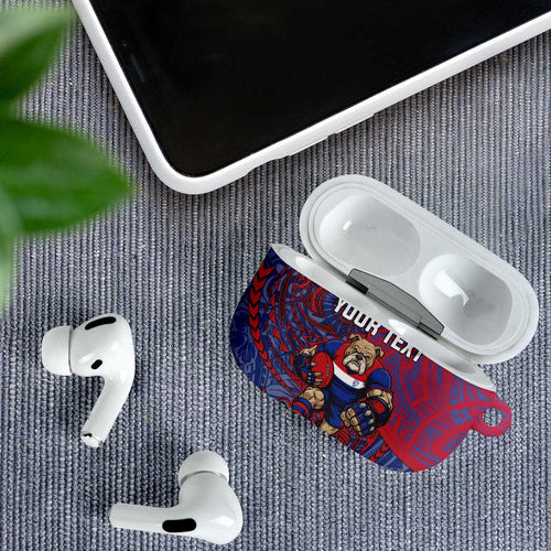 Custom Western Bulldogs Mascot AirPods Case Polynesian Tribal Swirl Dynamic - Bulldog Football