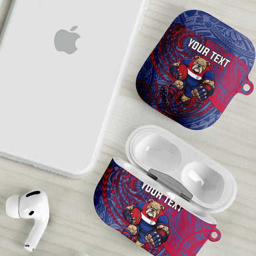 Custom Western Bulldogs Mascot AirPods Case Polynesian Tribal Swirl Dynamic - Bulldog Football
