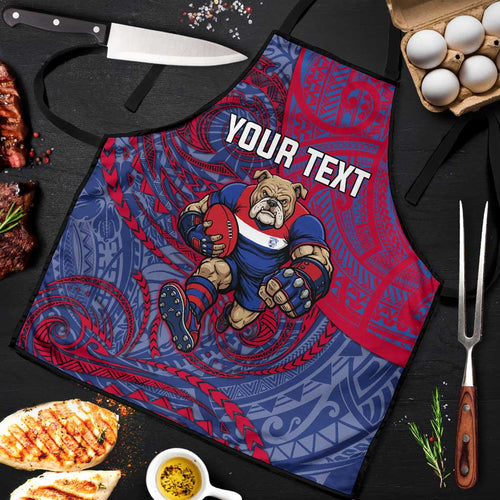 Custom Western Bulldogs Mascot Apron Polynesian Tribal Swirl Dynamic - Bulldog Football