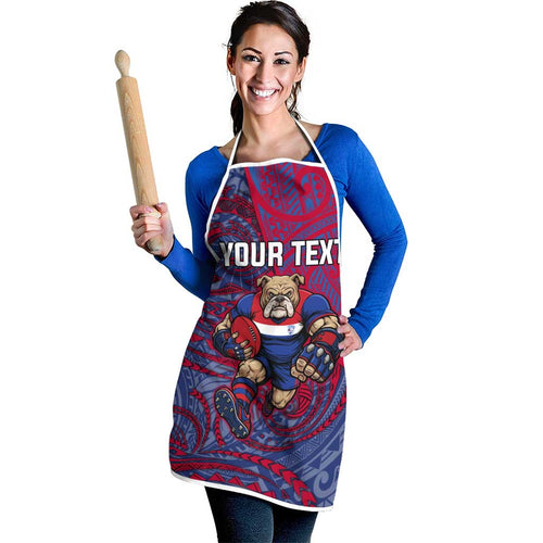 Custom Western Bulldogs Mascot Apron Polynesian Tribal Swirl Dynamic - Bulldog Football