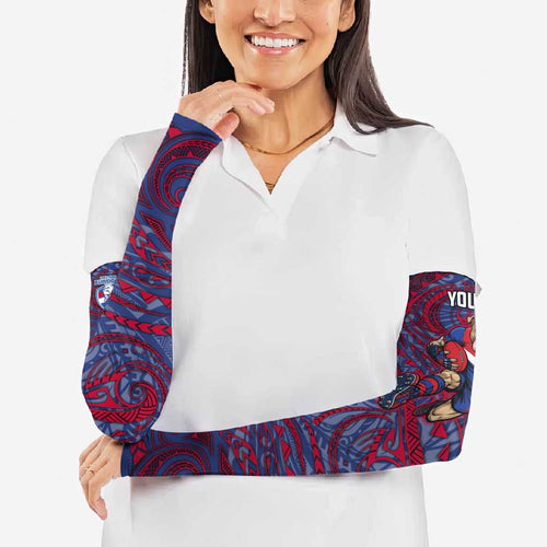 Custom Western Bulldogs Mascot Arm Sleeves Polynesian Tribal Swirl Dynamic - Bulldog Football
