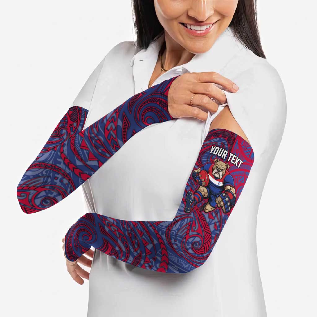 Custom Western Bulldogs Mascot Arm Sleeves Polynesian Tribal Swirl Dynamic - Bulldog Football