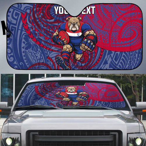 Custom Western Bulldogs Mascot Auto Sun Shade Polynesian Tribal Swirl Dynamic - Bulldog Football