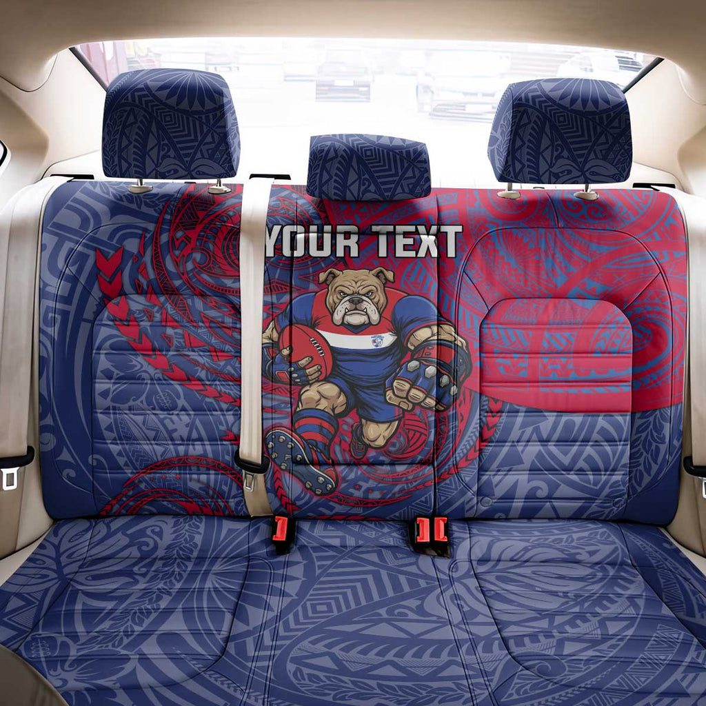 Custom Western Bulldogs Mascot Back Car Seat Cover Polynesian Tribal Swirl Dynamic - Bulldog Football