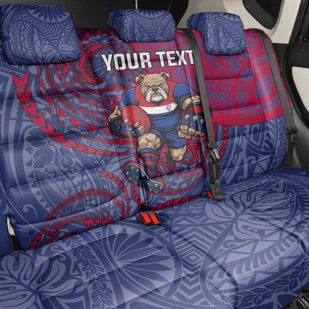 Custom Western Bulldogs Mascot Back Car Seat Cover Polynesian Tribal Swirl Dynamic - Bulldog Football