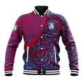 Custom Western Bulldogs Mascot Baseball Jacket Polynesian Tribal Swirl Dynamic - Bulldog Football
