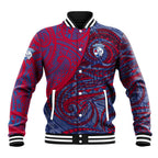 Custom Western Bulldogs Mascot Baseball Jacket Polynesian Tribal Swirl Dynamic - Bulldog Football