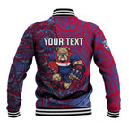 Custom Western Bulldogs Mascot Baseball Jacket Polynesian Tribal Swirl Dynamic - Bulldog Football