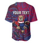 Custom Western Bulldogs Mascot Baseball Jersey Polynesian Tribal Swirl Dynamic - Bulldog Football