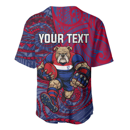 Custom Western Bulldogs Mascot Baseball Jersey Polynesian Tribal Swirl Dynamic - Bulldog Football