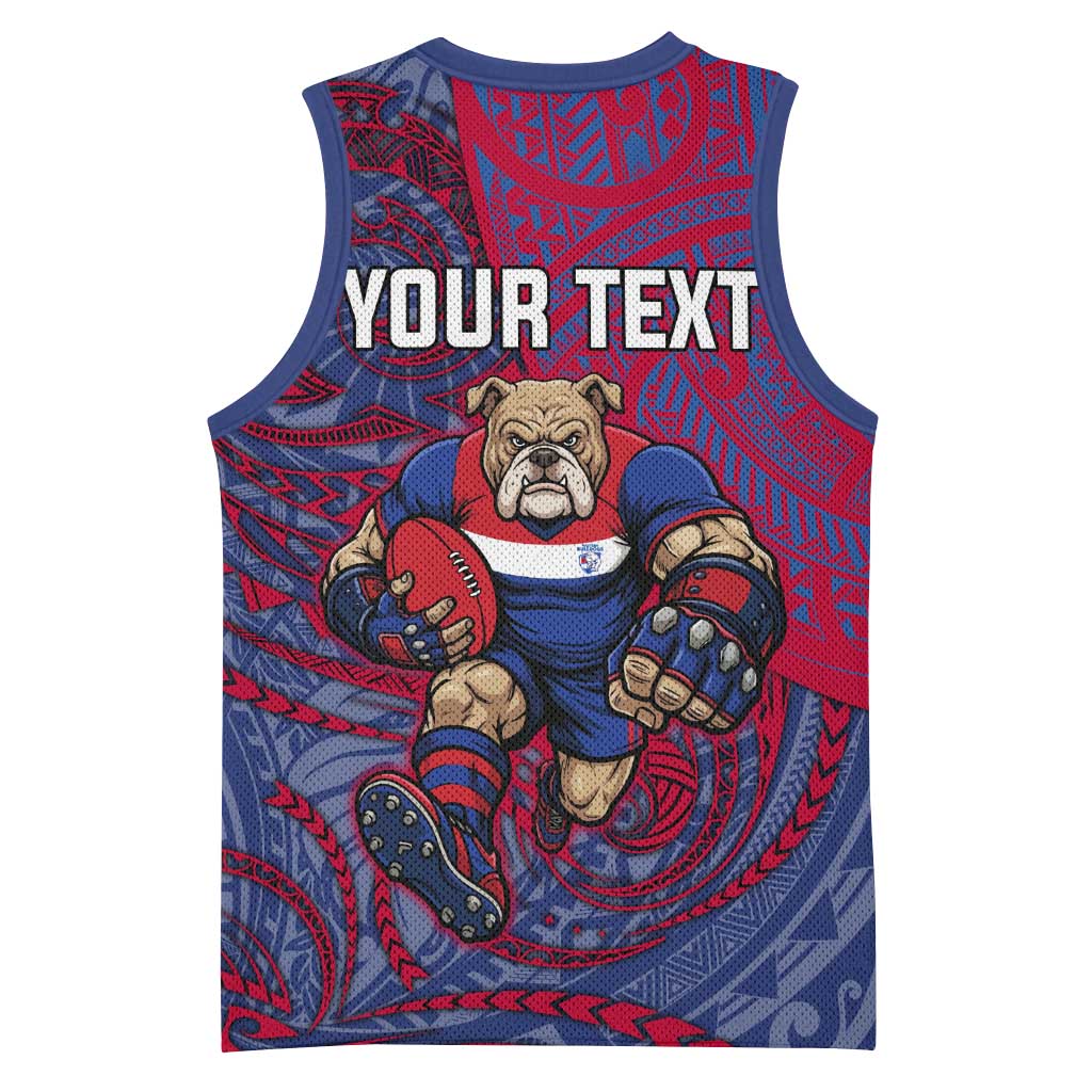 Custom Western Bulldogs Mascot Basketball Jersey Polynesian Tribal Swirl Dynamic - Bulldog Football