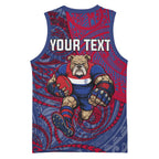 Custom Western Bulldogs Mascot Basketball Jersey Polynesian Tribal Swirl Dynamic - Bulldog Football