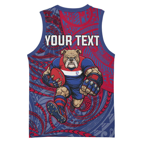 Custom Western Bulldogs Mascot Basketball Jersey Polynesian Tribal Swirl Dynamic - Bulldog Football