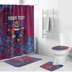 Custom Western Bulldogs Mascot Bathroom Set Polynesian Tribal Swirl Dynamic - Bulldog Football