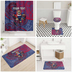 Custom Western Bulldogs Mascot Bathroom Set Polynesian Tribal Swirl Dynamic - Bulldog Football